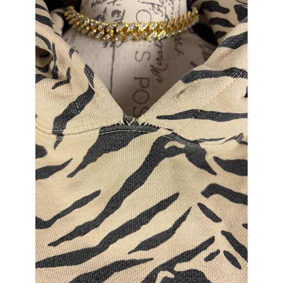 B47 Nili Lotan Hoodie Rayne Zebra Print Womens Medium Chic Street Model Off Duty - Picture 6 of 8